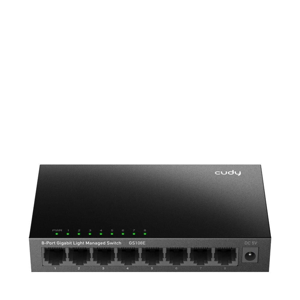 cudy 8-port gigabit easy-managed switch, gs108e 1.0 gestionado l2 gigabit ethernet (10/100/1000) negro