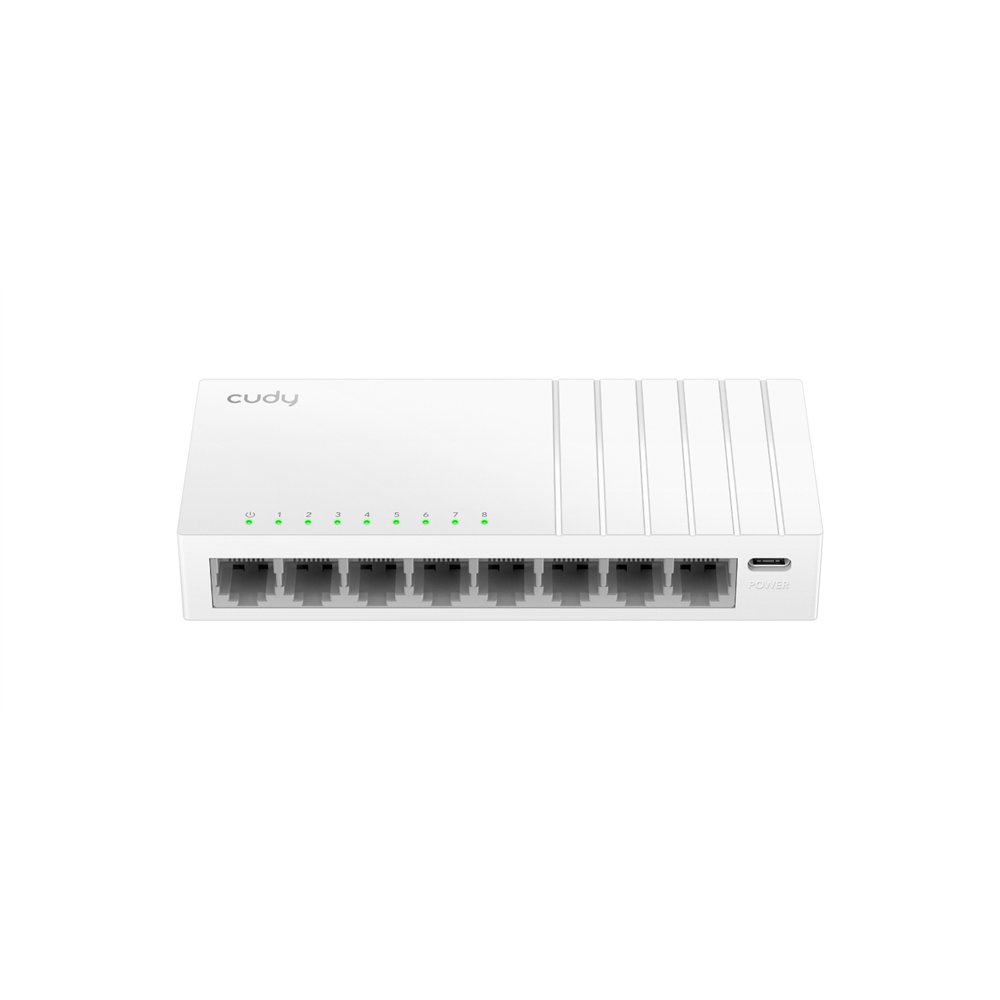 cudy 8-port gigabit switch with usb-c power input, gs108u 2.0 no administrado gigabit ethernet (10/100/1000) blanco