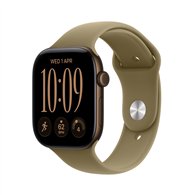 apple watch series 12 (gps + cellular) - caja de aluminio en bronce oscuro (46 mm) - correa deportiva verde oliva - talla m/l