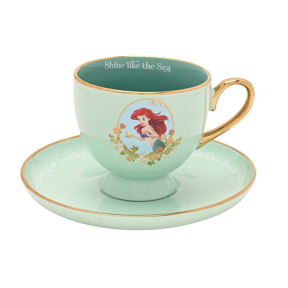 taza te y platillo ariel princesas disney