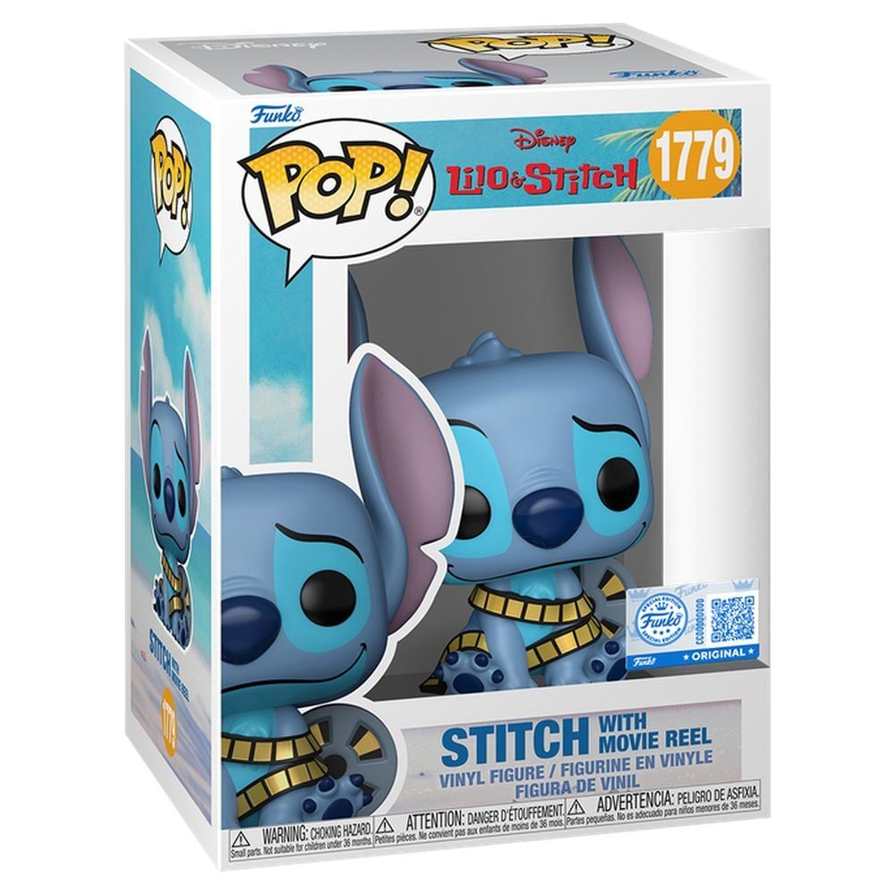 figura pop disney lilo & stitch - stitch with movie reel exclusive