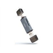 Lector De Tarjetas Tooq Usb-a Usb-c Gris (tqr-3001g)