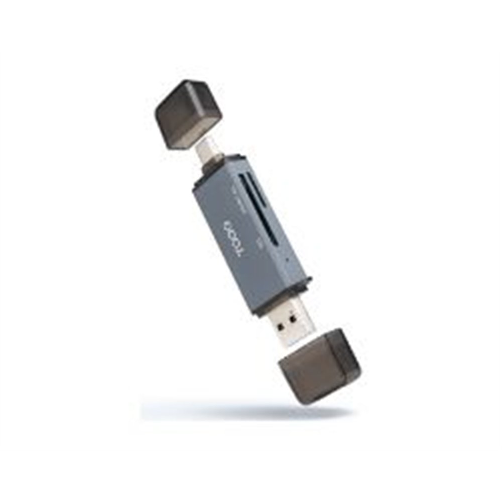 Lector De Tarjetas Tooq Usb-a Usb-c Gris (tqr-3001g)