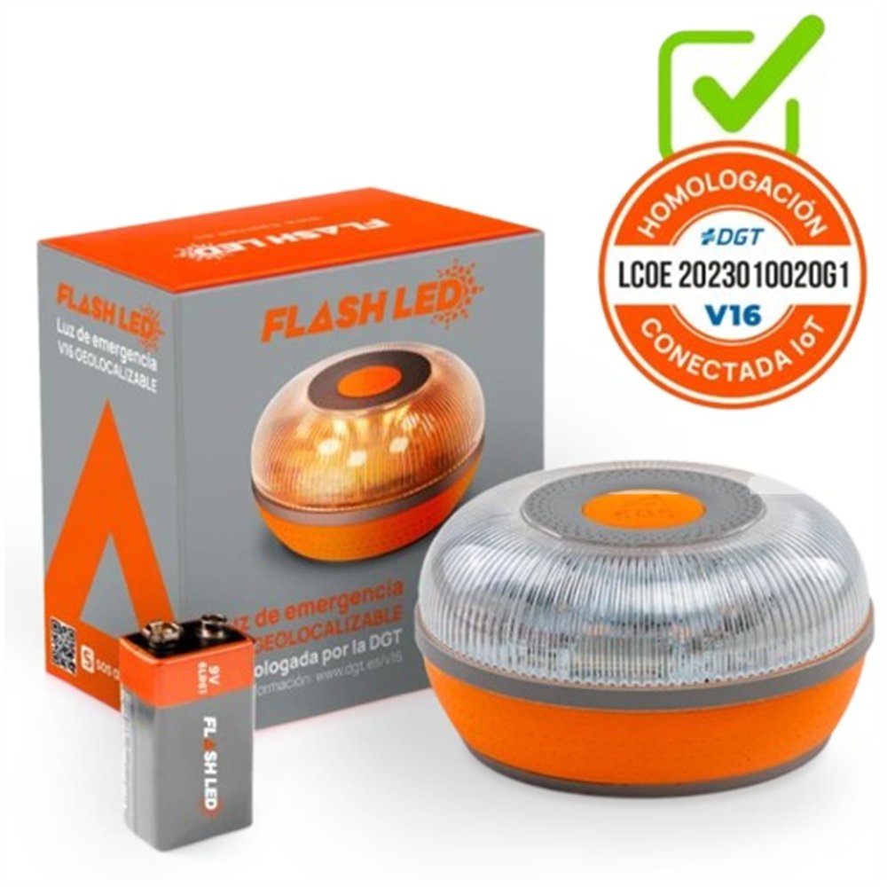 FLASHLED BALIZA V16 SOS HOMOLOGADA SIM INCLUIDA HASTA 2038