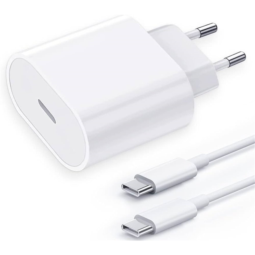SAMSUNG CARGADOR 15W PD TIPO C + CABLE C-C BLANCO