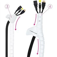 Organizador De Cable Nanocable Flexible 25mm 3m White