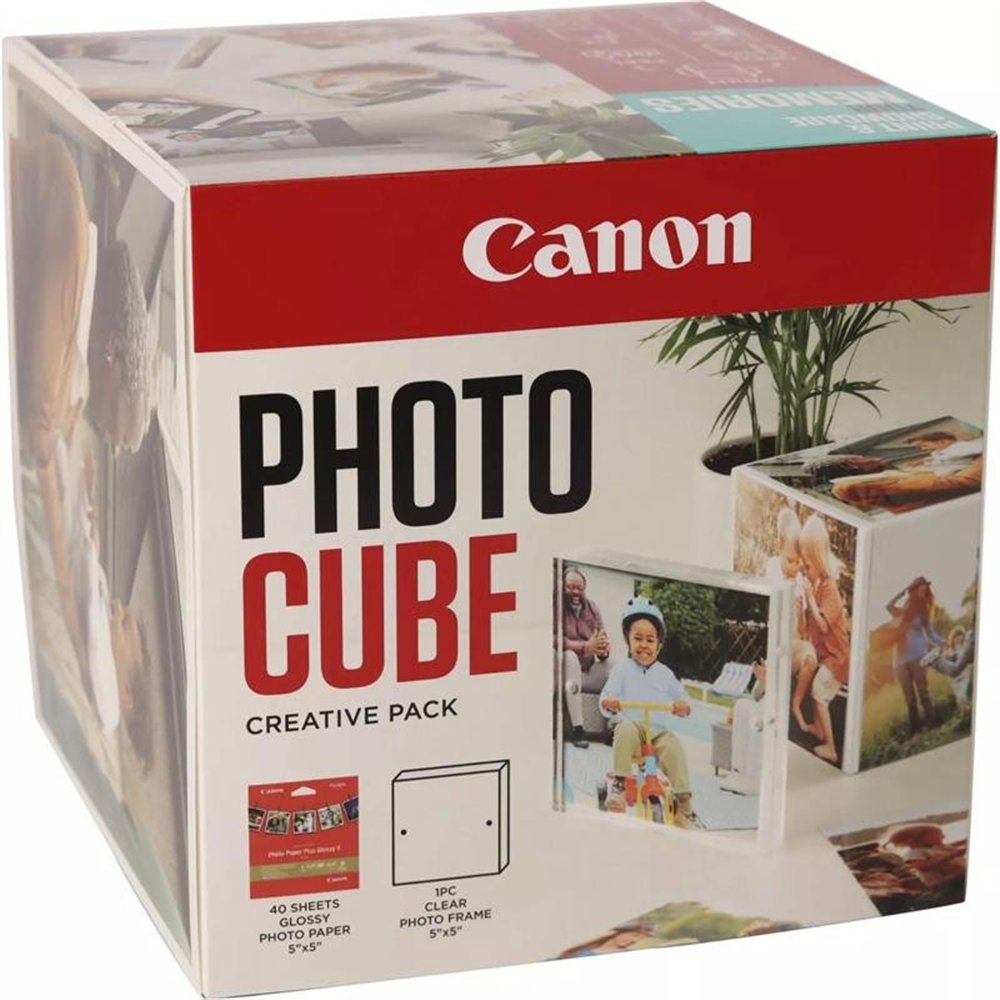 Papel Fotografico Canon Pp-201 5x5 40hojas Marco Fotos 13x13cm Cube Bl