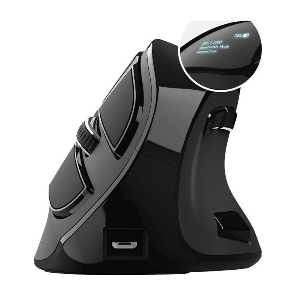 Raton Trust Voxx Ergonomico Wireless 9 Botones Black