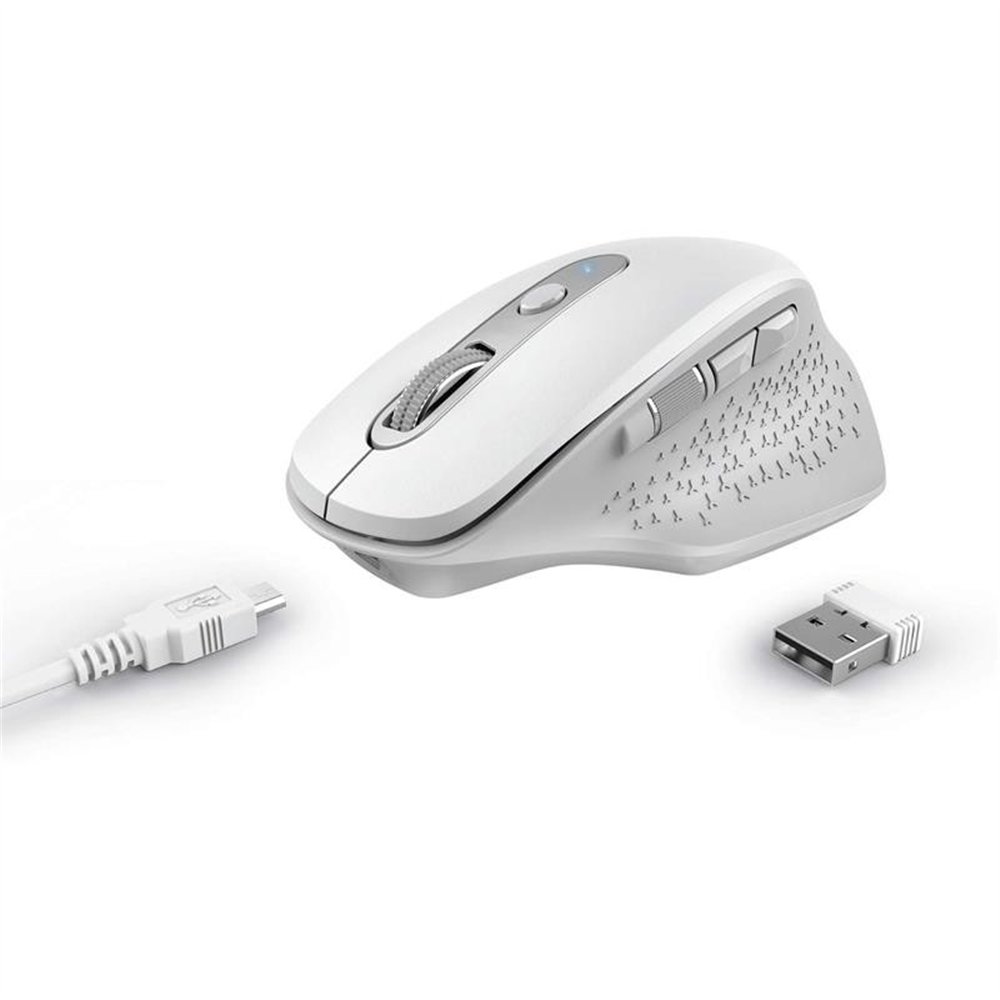 Raton Trust Ozaa Ergonomico Recargable Wireless White