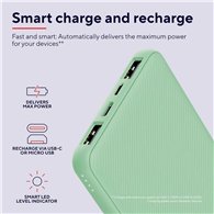 Powerbank Trust Primo Slim 10000mah X2 Usb-a Usb-c Micro-usb Eco Green