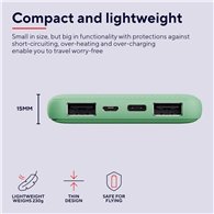 Powerbank Trust Primo Slim 10000mah X2 Usb-a Usb-c Micro-usb Eco Green