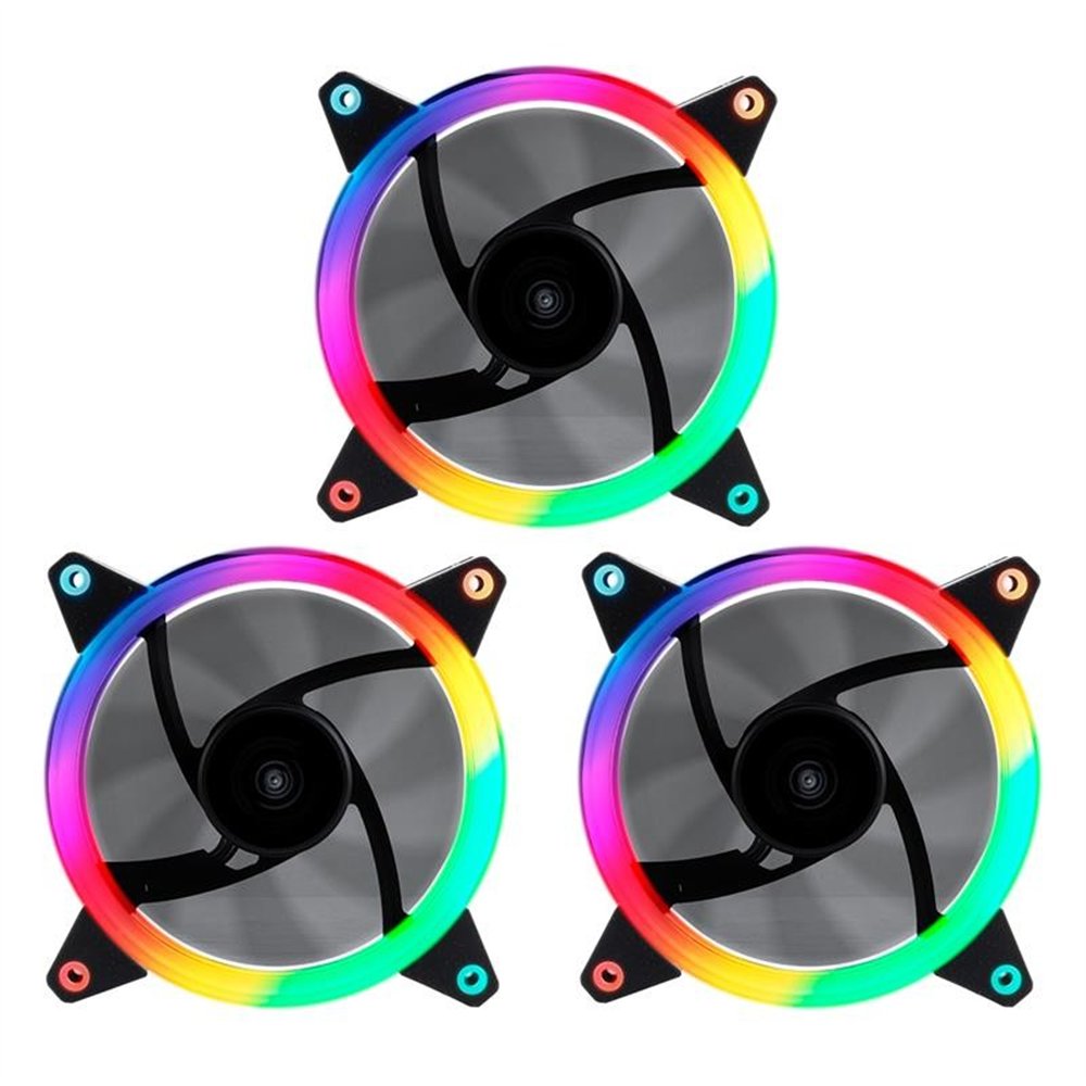 Pack 3 Ventiladores 12cm Unykach Candy 30 Argb Controladora