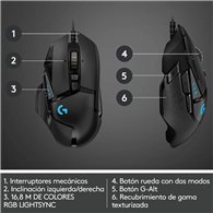 Raton Logitech G502 Hero Optico Usb Gaming Black