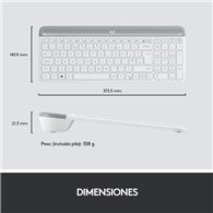 Teclado Raton Logitech Mk470 Slim Wireless Silent White
