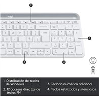 Teclado Raton Logitech Mk470 Slim Wireless Silent White