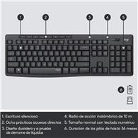 Teclado Raton Logitech Mk295 Wireless Silent Grafito