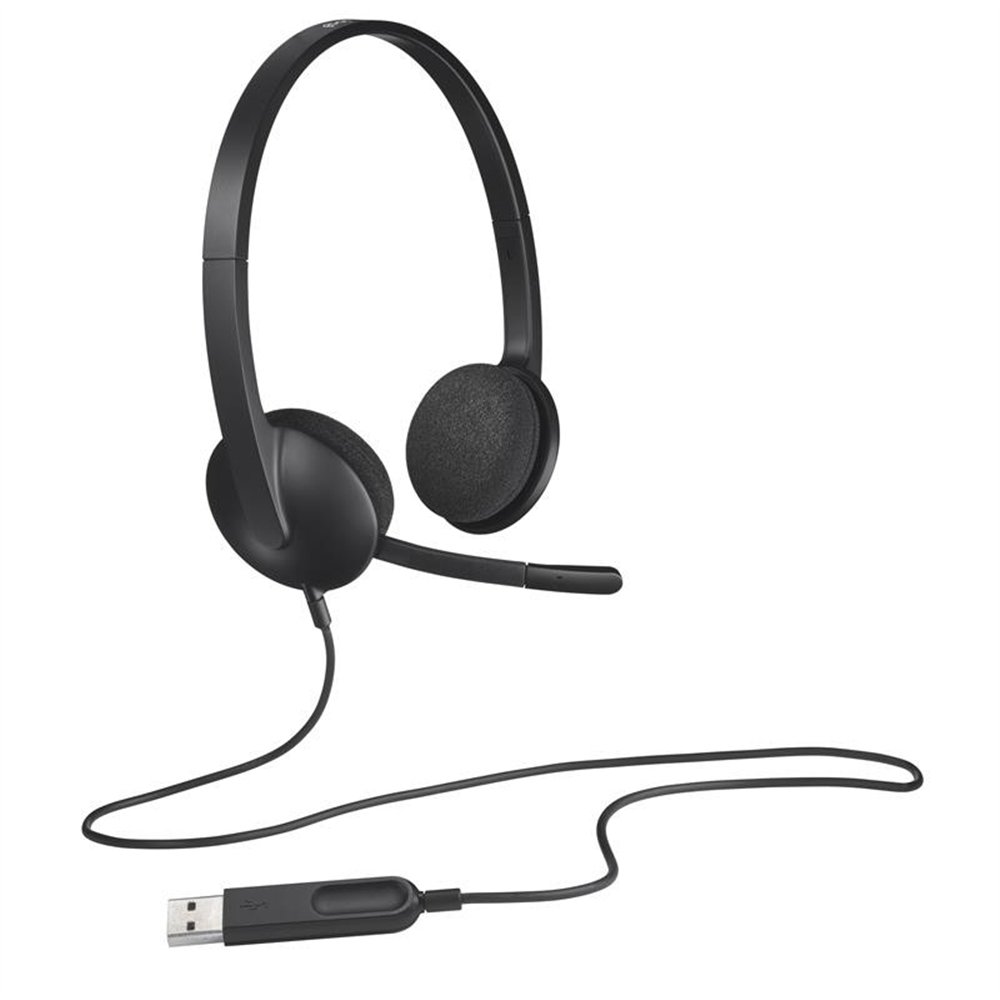 Auriculares Microfono Logitech H340 Usb Black