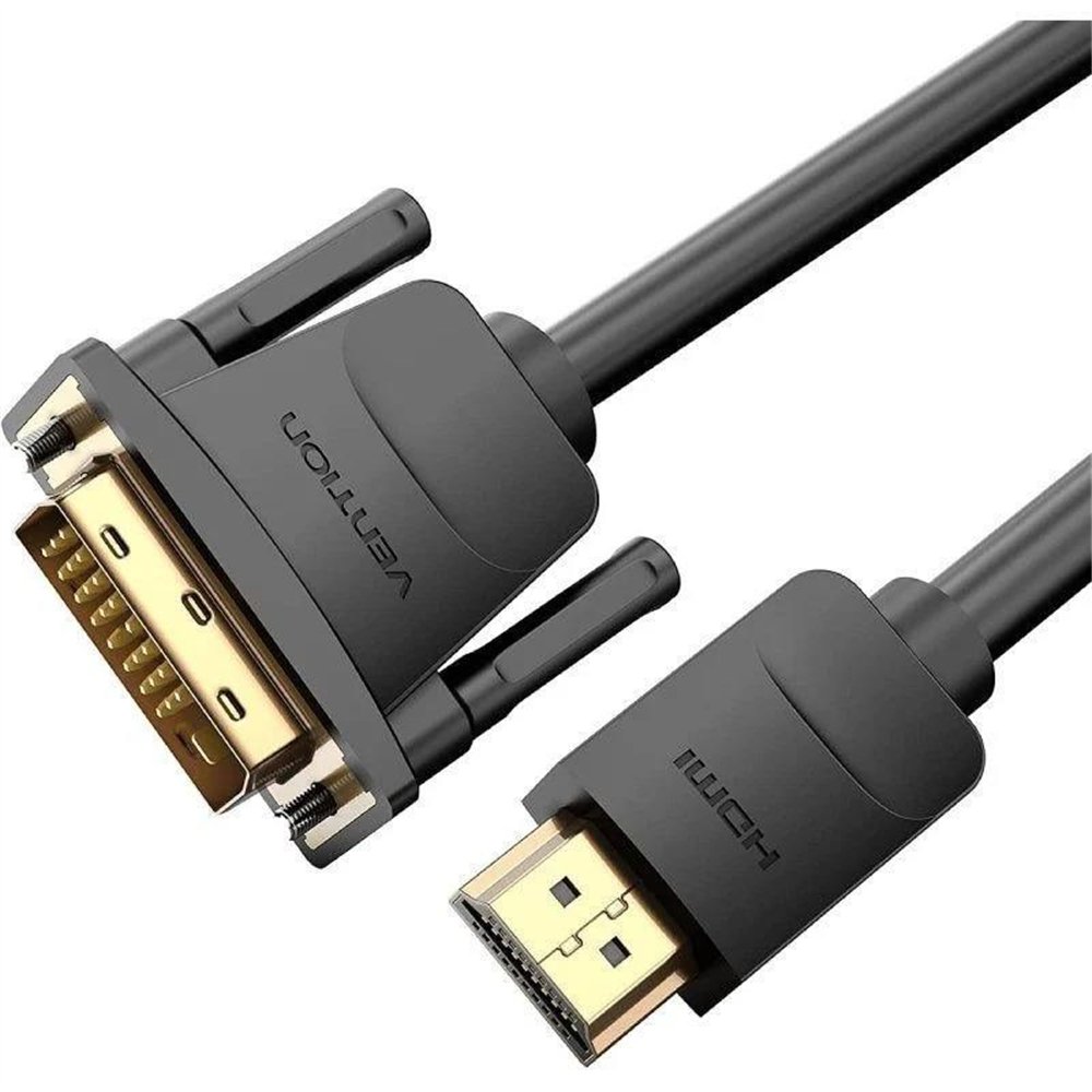 Cable Conversor Vention Dvim - Hdmim 1m Black