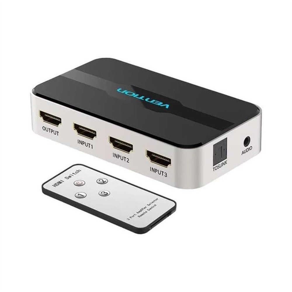 Duplicador Vention 3xhdmi Hembra - Hdmi Macho X1 Audio Silverblack