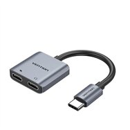 Cable Conversor Vention Usb-cm - 2x Usb-ch Audiocarga Grey