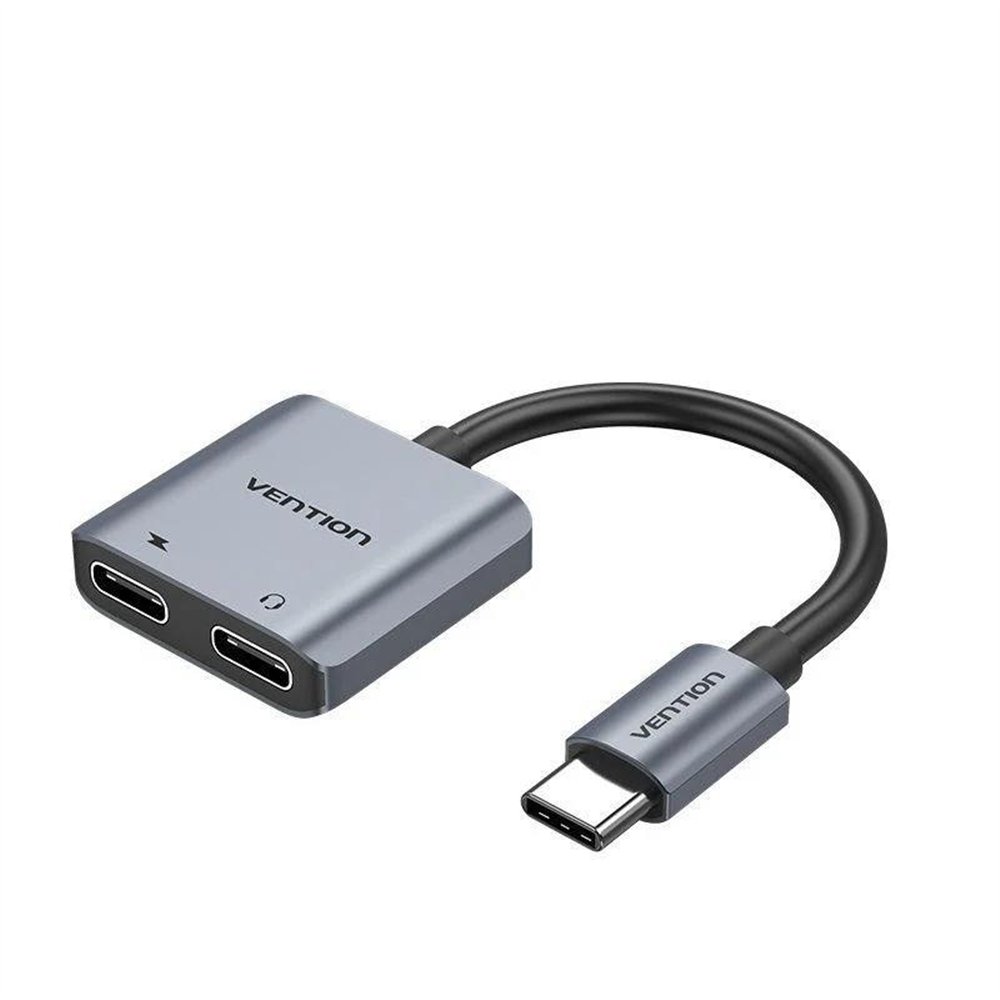 Cable Conversor Vention Usb-cm - 2x Usb-ch Audiocarga Grey