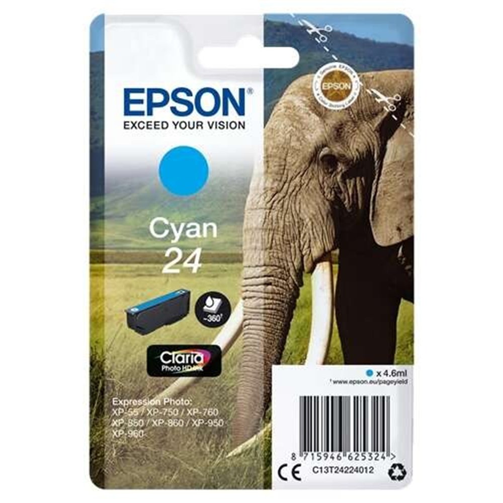 Tinta Epson C13t24224012 Cyan 24
