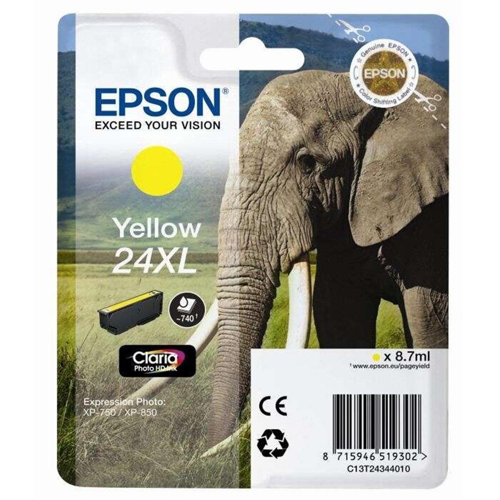 Tinta Epson C13t24344012 T2434 Yellow 24xl