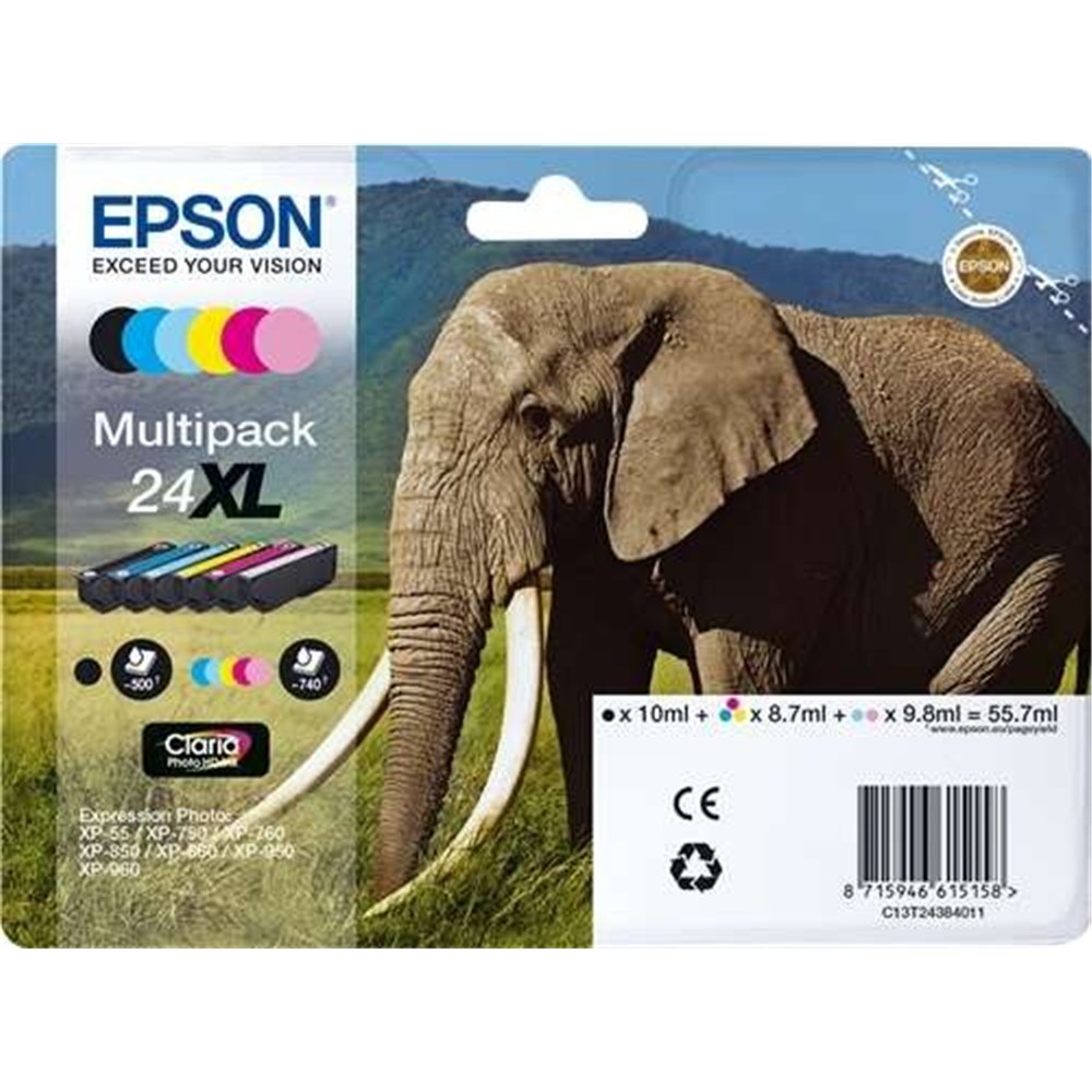 Tinta Epson C13t24384011 Multipack 6 Colores 24xl