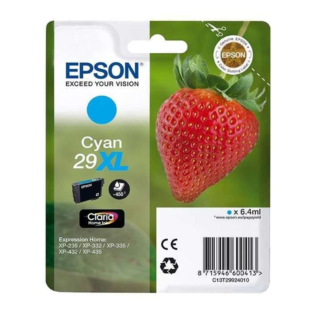 Tinta Epson C13t29924012 Cyan Xl 29xl