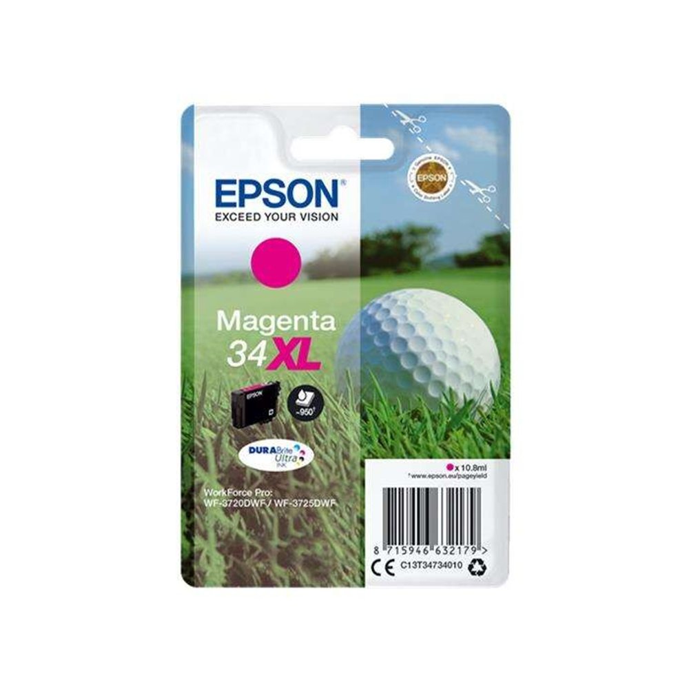 Tinta Epson C13t34734010 Magenta 34xl Durabrite Ultra T3472