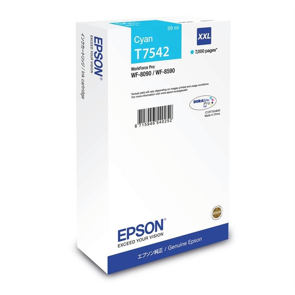 Tinta Epson C13t754240 Xxl Cyan T7542